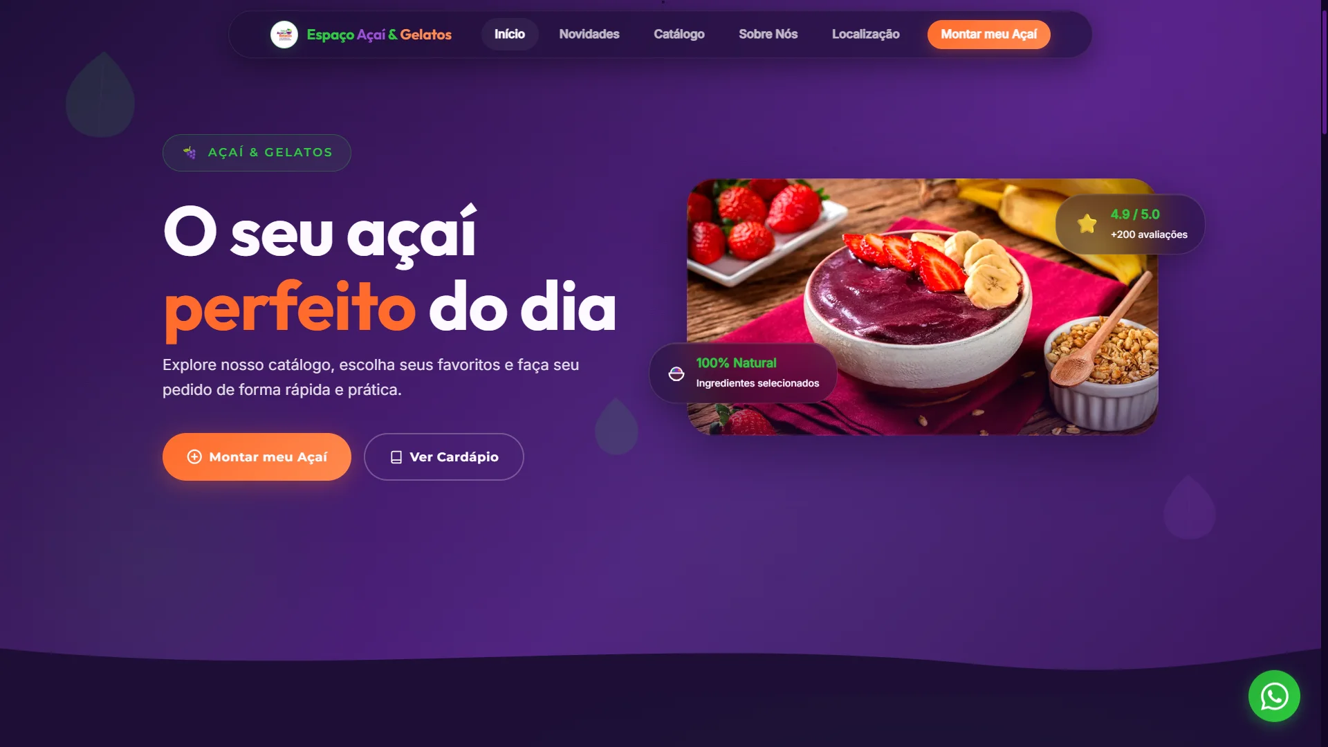 Site Espaço Açaí